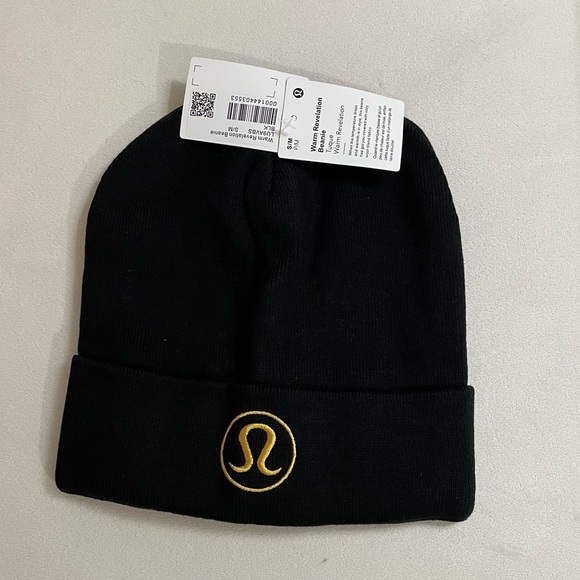 NWT Lululemon Warm Revelation Beanie Black Gold - Picture 4 of 7